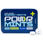 POWR Energy Mints Cool Burst tin front view for natural caffeine boost