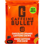 Caffeine Bullet Energy Chews Chocolate Orange 40 count pack front view for pre-workout energy
