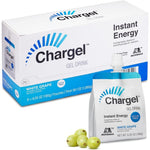 Chargel White Grape energy gel 6 pack front view workout supplement.
