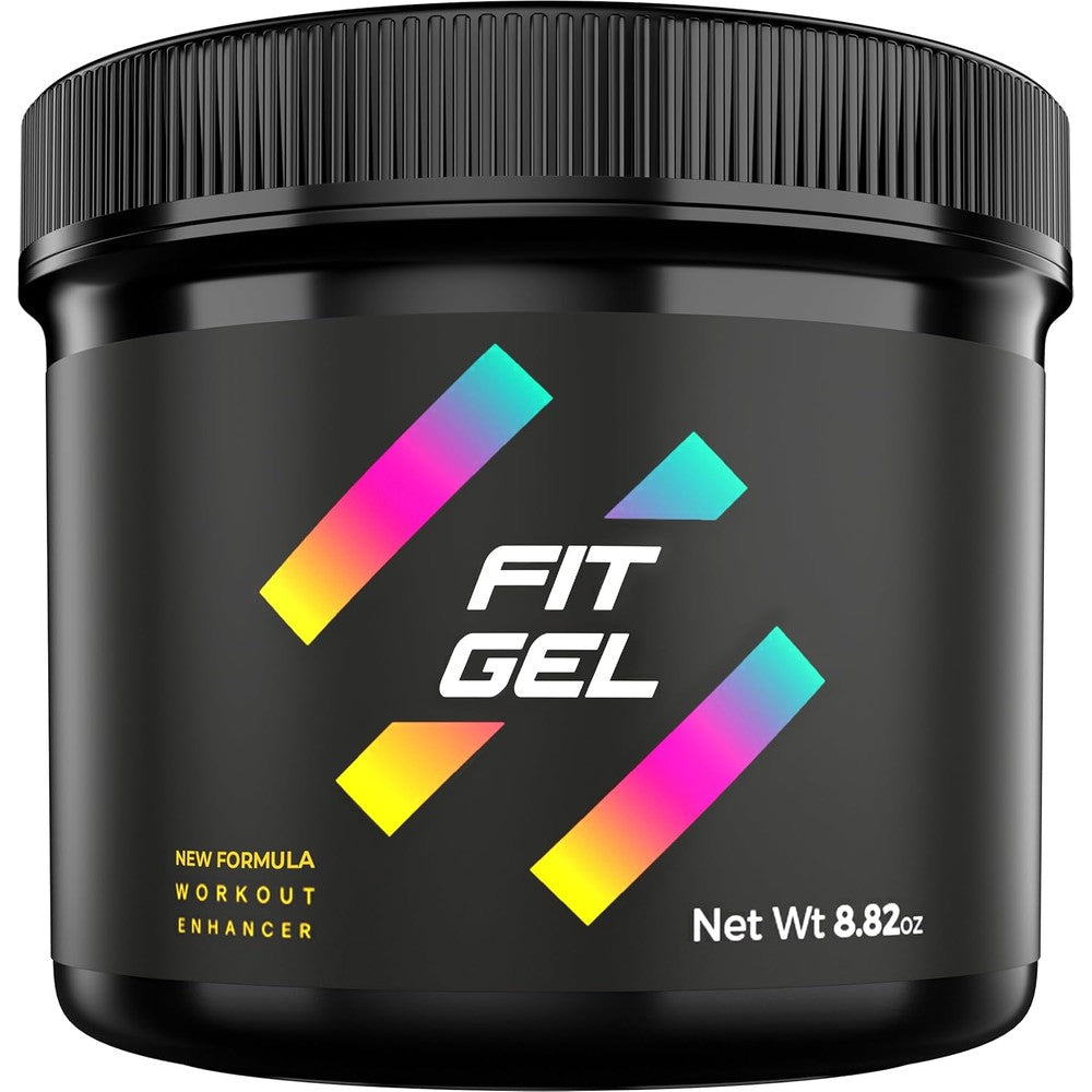 Fit Gel Workout Enhancer front view of 8.82 ounce jar for thermogenic exercise