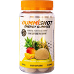 GummiShot Energy Gummies Tropical flavor bottle front view for plant-based caffeine boost.