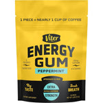 Viter Energy Peppermint Caffeine Gum front view of 30 piece pouch.