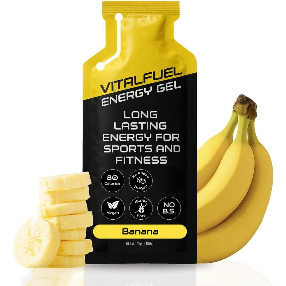 VitalFuel Real Banana Energy Gel 12 Pack front view endurance supplement.