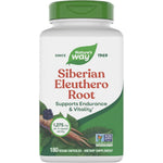 Nature's Way Siberian Eleuthero Root front label showing 180 vegan capsules.