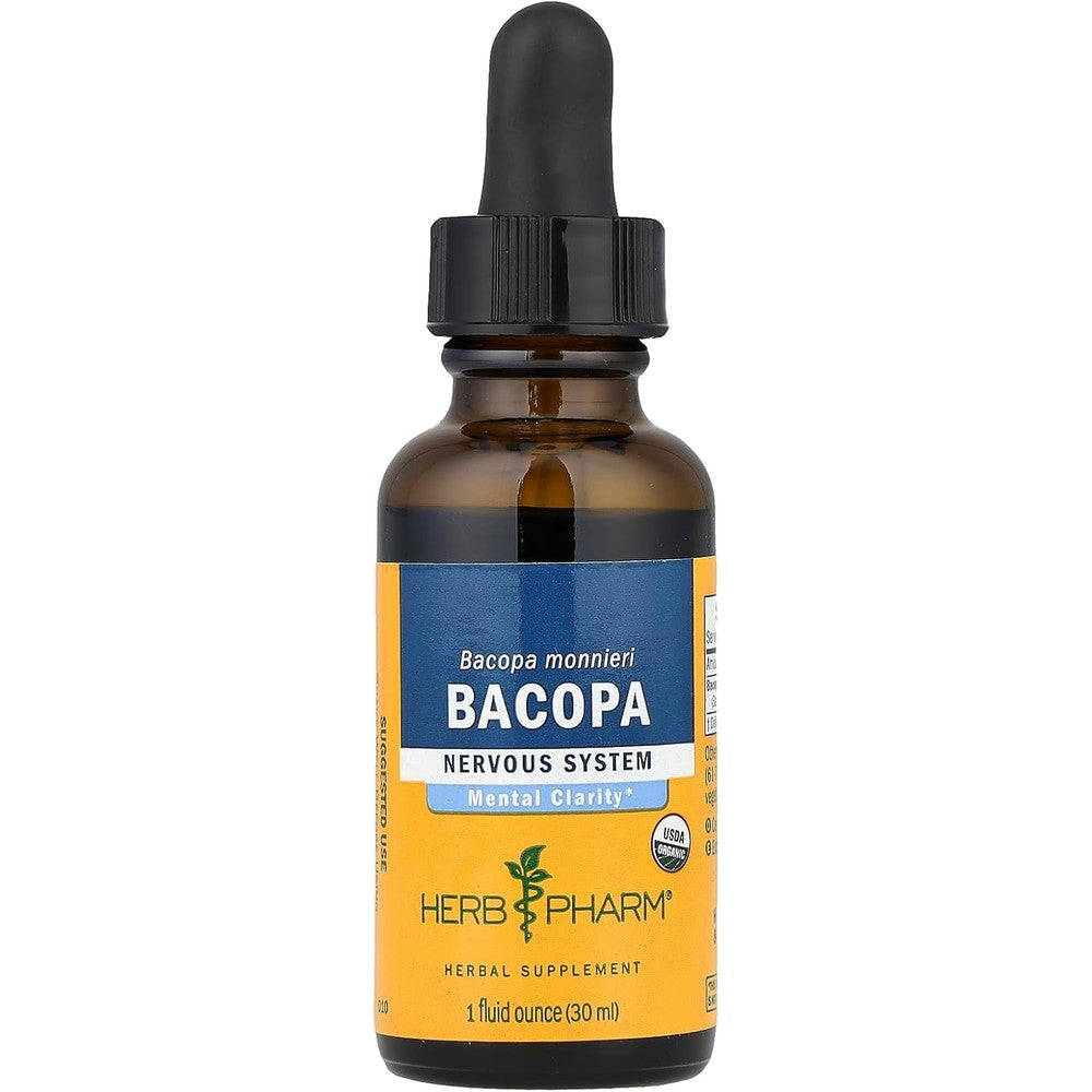 Herb Pharm Certified Organic Bacopa Liquid Extract for Brain Support - 1 Ounce (DBAC01)