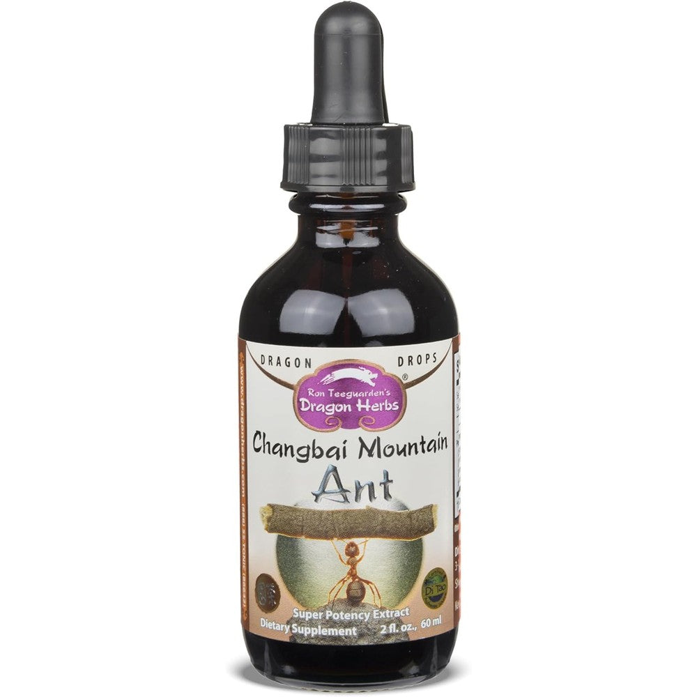 Dragon Herbs Changbai Mountain Ant Extract Drops front view bottle for natural energy and immunity.