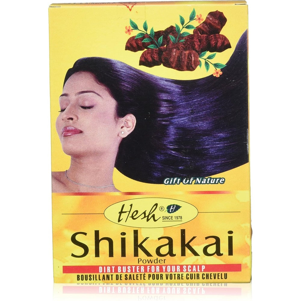 Hesh Pharma Shikakai Powder 100 grams front view of green packaging.