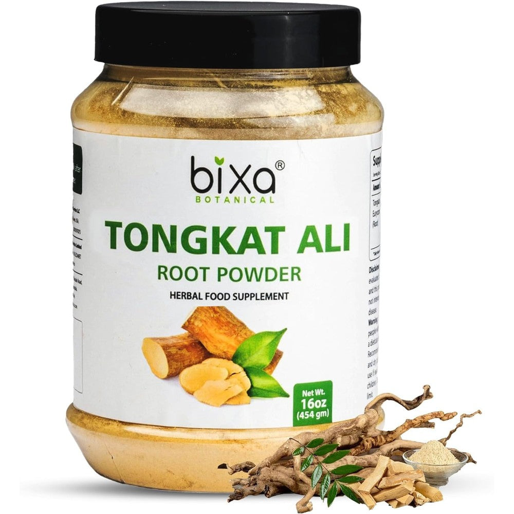 bixa BOTANICAL Tongkat Ali Root Powder – 1 lb (16 oz) | Tongkat Ali for Men & Women | Gluten-Free, Non-GMO, Steam Treated, Vegan, 100% Pure – Natural Health Support for Energy & Wellness