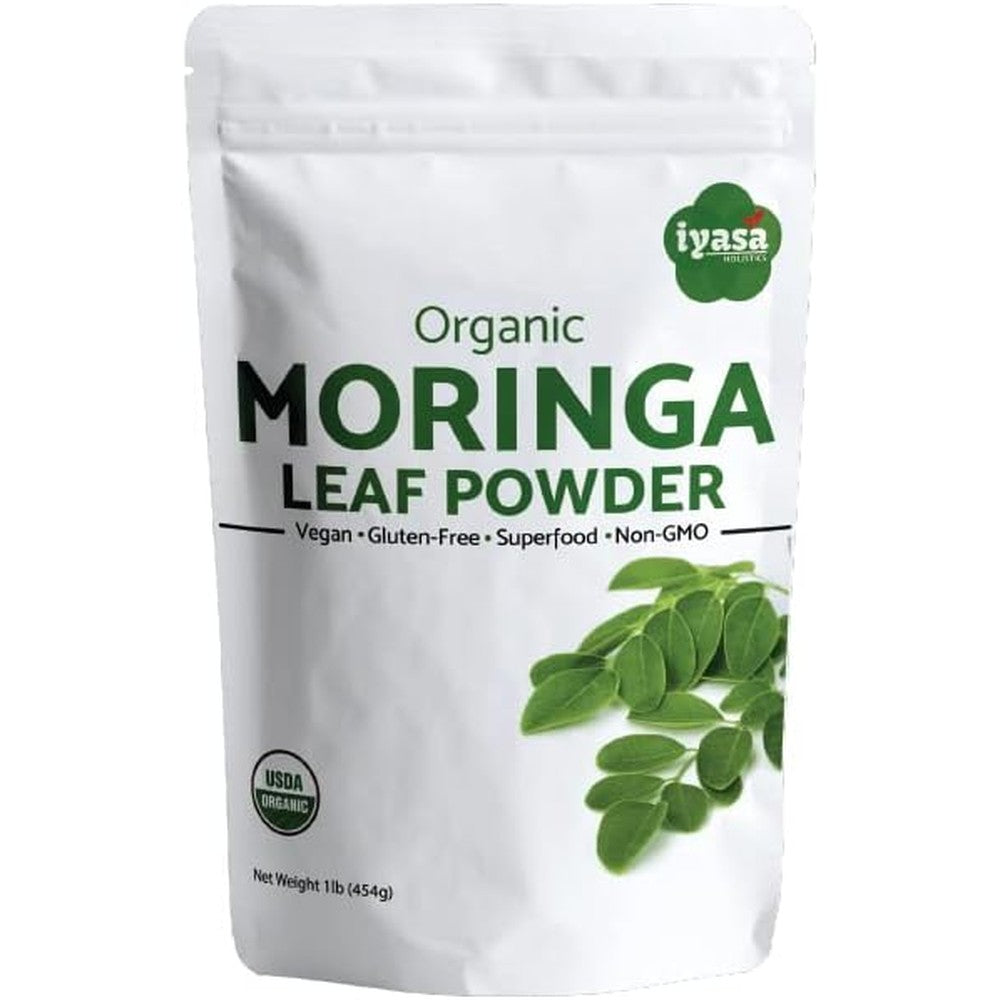 Premium Organic Moringa Leaf Powder, Moringa Oleifera, Raw Superfood, Energy Booster, Great as Smoothie, Tea, Work out Supplement, Resealable Pouch, 8 oz/226 Grams