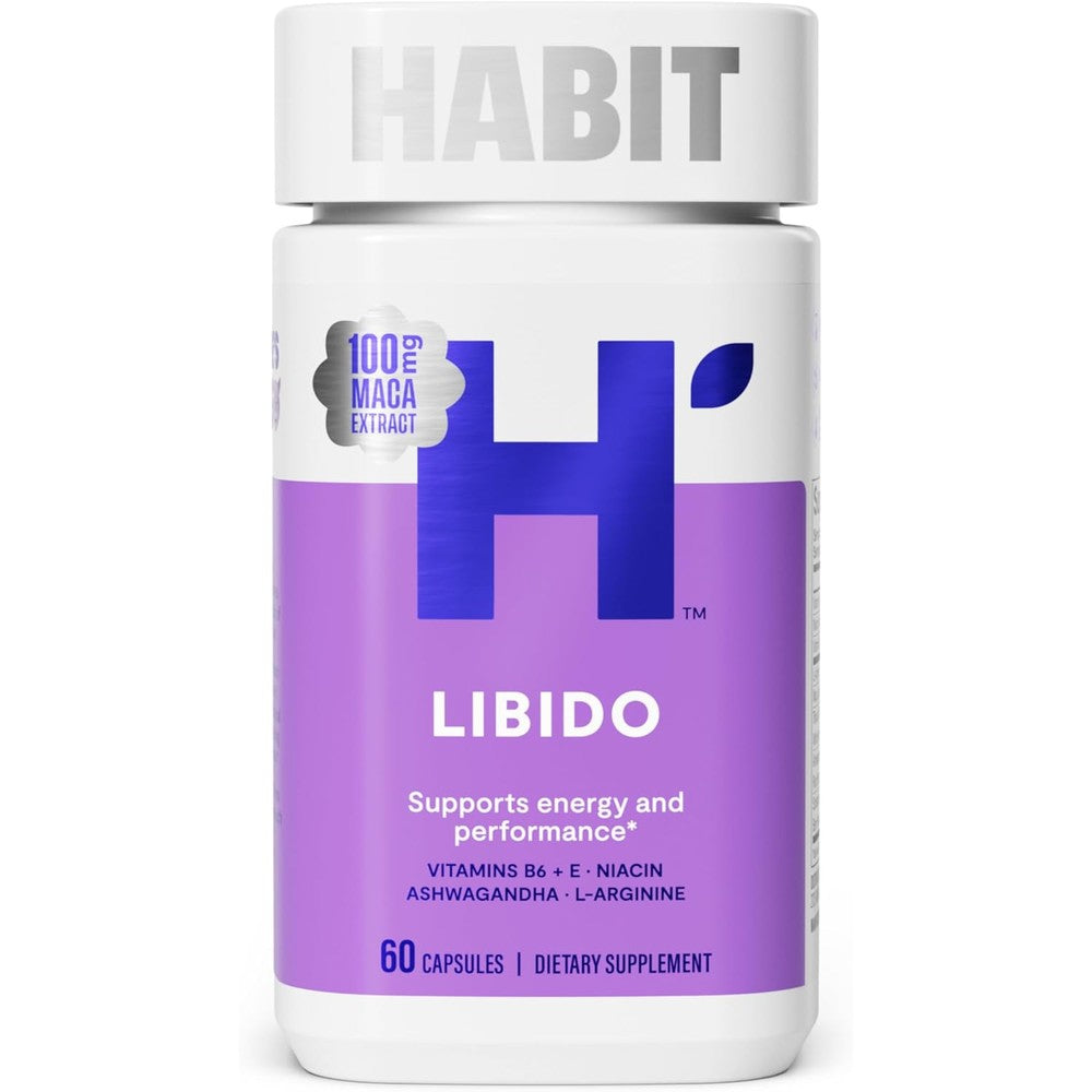 Habit Libido Supplement 60 capsules front view for natural energy support.