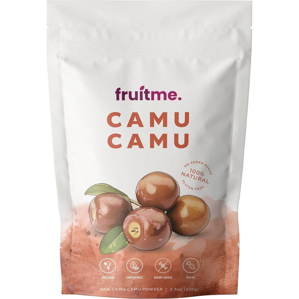 Fruit Me Raw Organic Camu Camu Powder 100g front view for immune support.