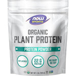 NOW Sports Organic Plant Protein Unflavored 1 Pound front label showing 22g protein.