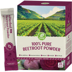 eHerbal Pure Freeze Dried Beet Root Powder front view of box and stick packs