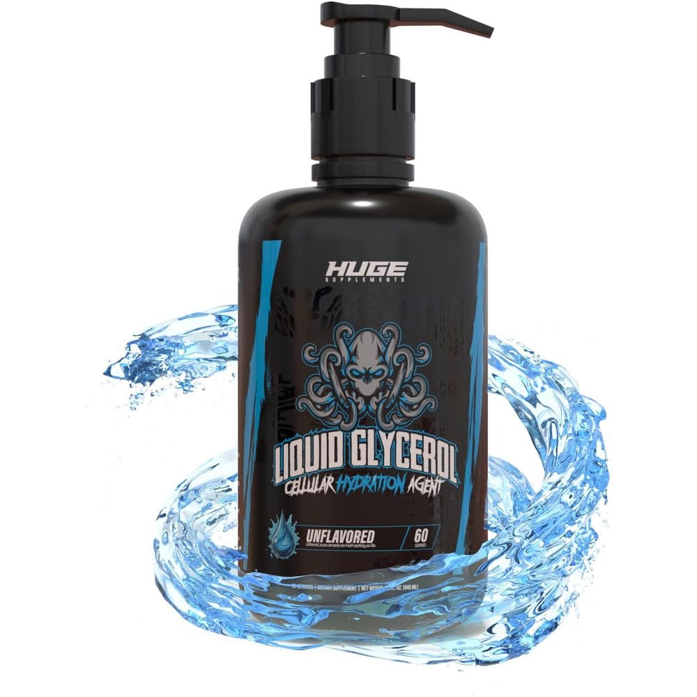 Huge Supplements Liquid Glycerol front view bottle for muscle pumps