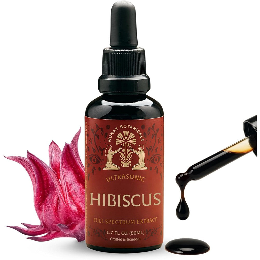 Munay Botanicals Hibiscus Extract 50ml bottle front view showing liquid supplement label.
