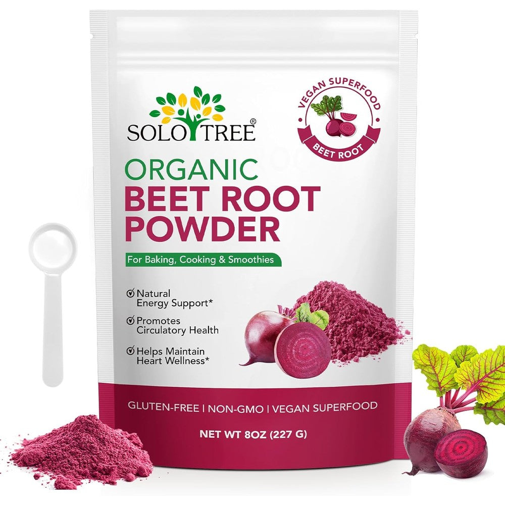 Newseel Beet Root Powder front view of 8 ounce pouch for natural energy.