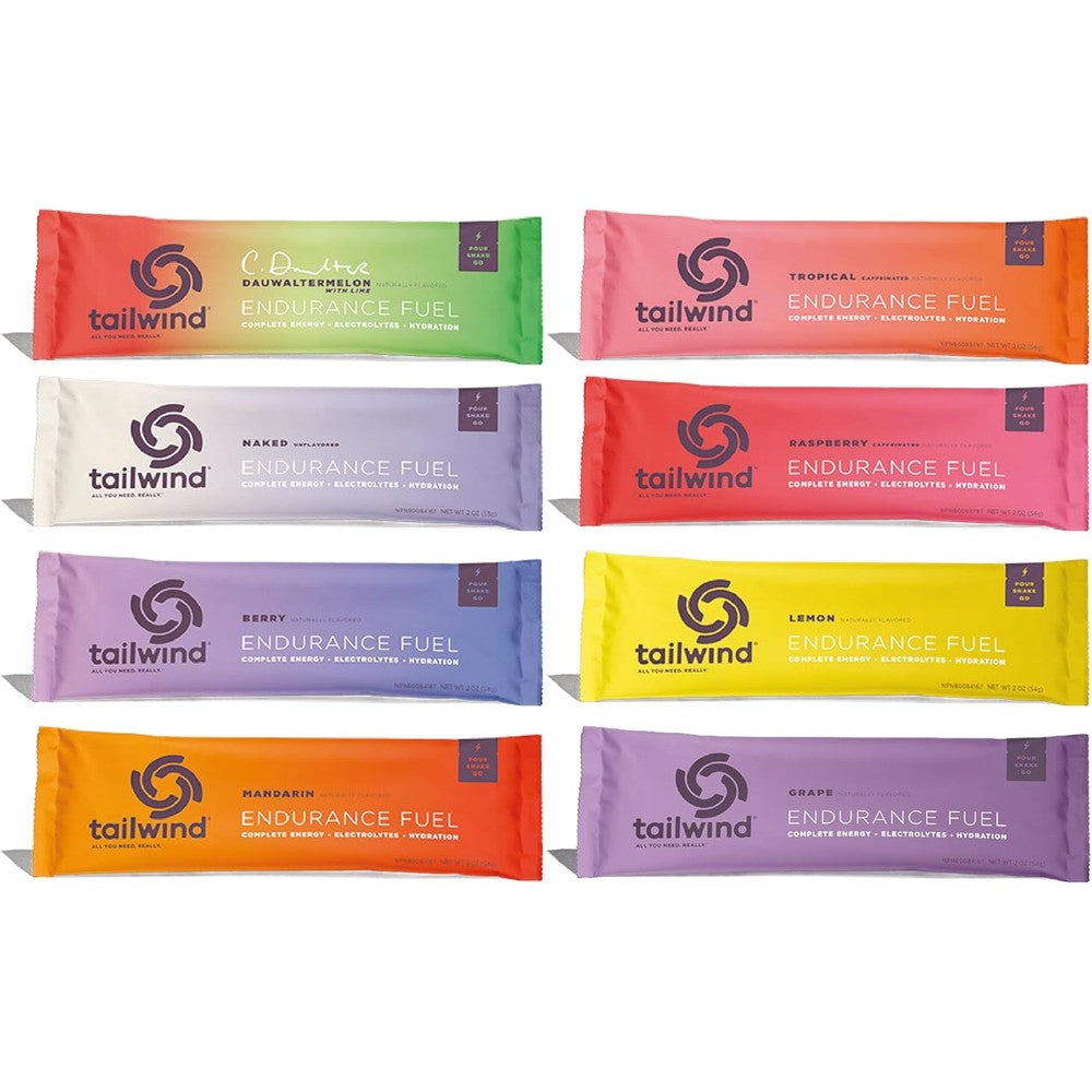 Tailwind Nutrition Endurance Fuel variety pack with 8 single serve hydration sticks