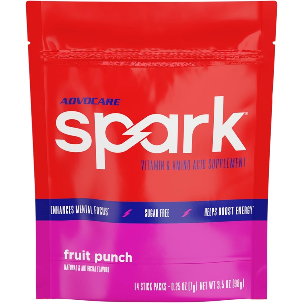 AdvoCare Spark Fruit Punch 14 Stick Packs front view for energy focus