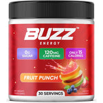 Morning Buzz fruit punch energy drink powder for mental focus and clarity