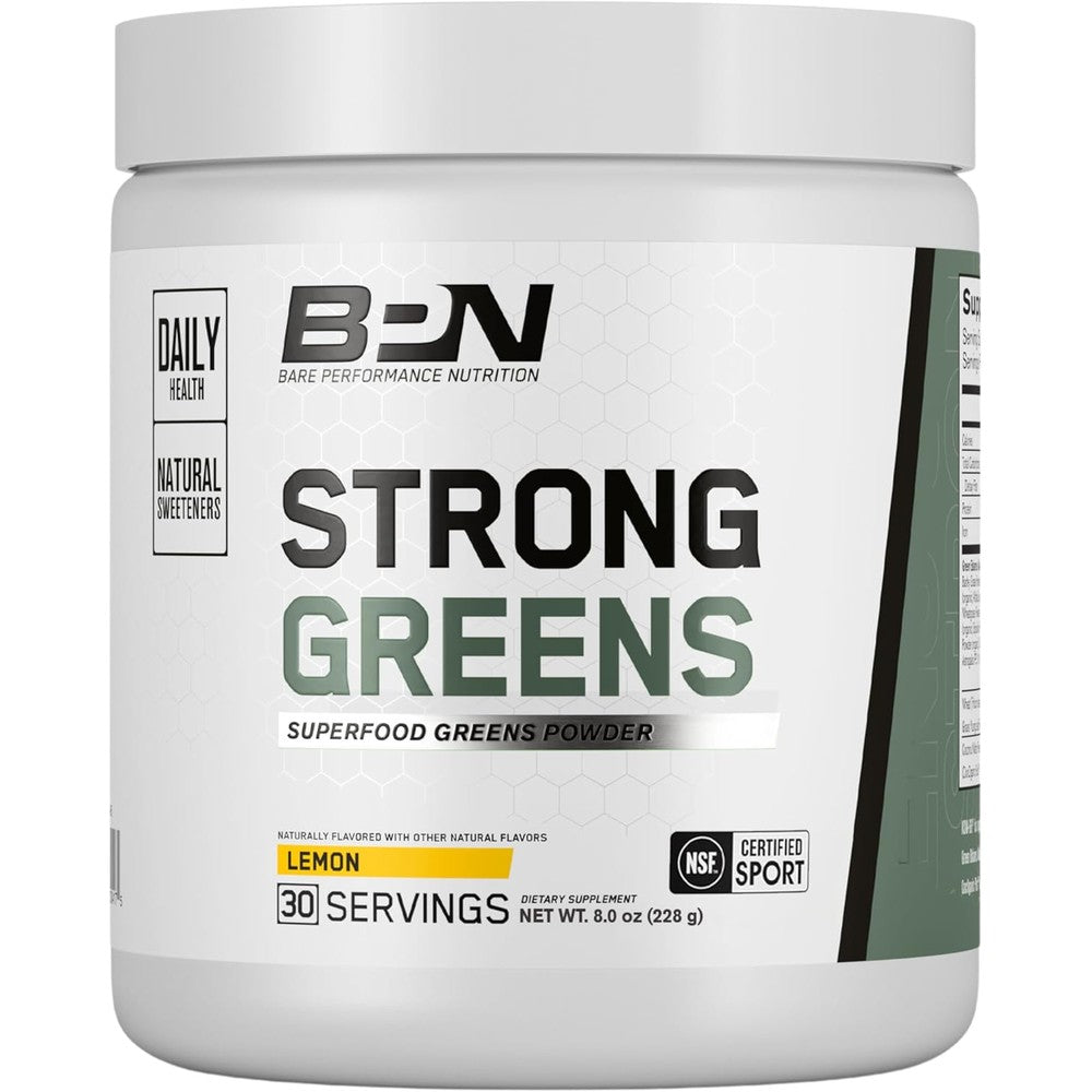Bare Performance Nutrition BPN Strong Greens Superfood Powder lemon flavor 30 servings