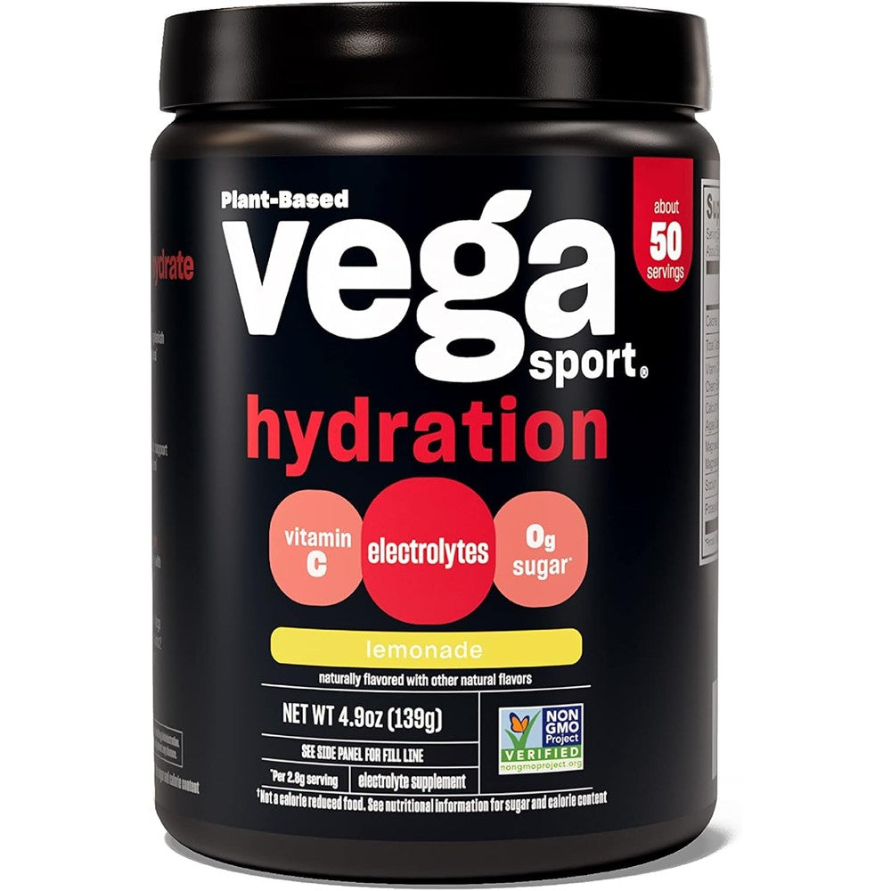Vega Sport Hydration Electrolyte Powder Lemonade 50 servings canister