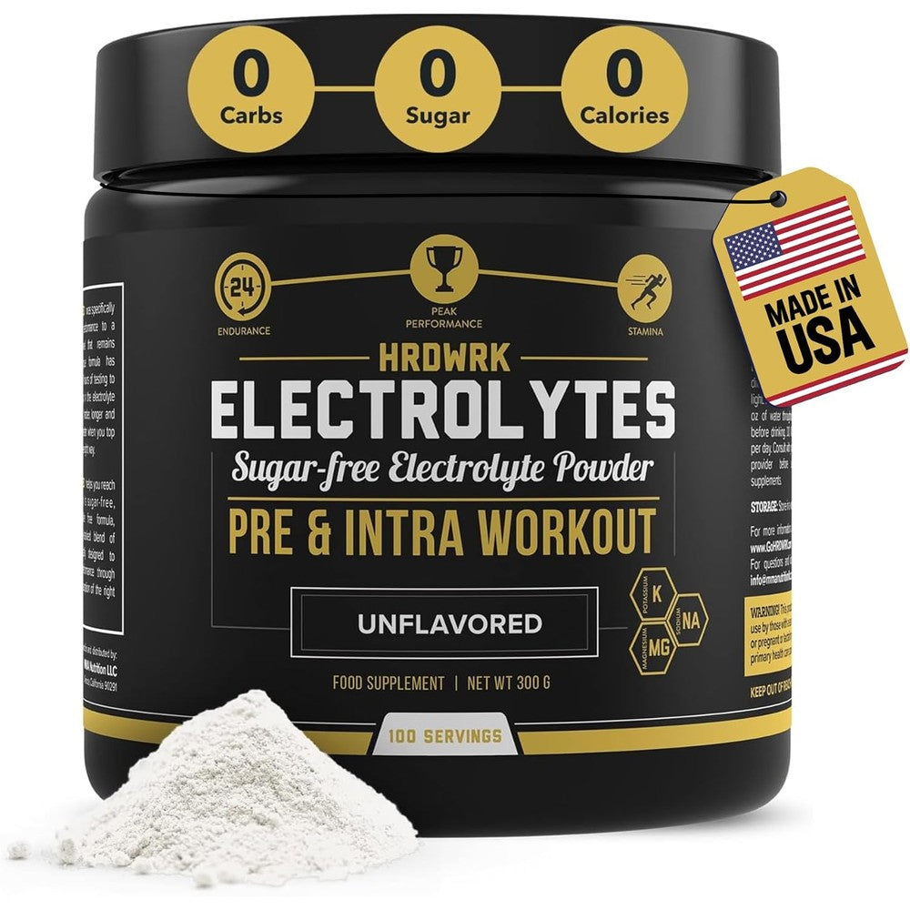 MMA Nutrition HRDWRK sugar free electrolytes for keto diet and hydration