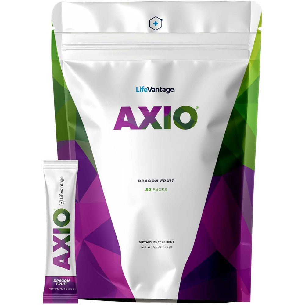 LifeVantage AXIO Regular Energy Drink Powder dragon fruit 30 packets box