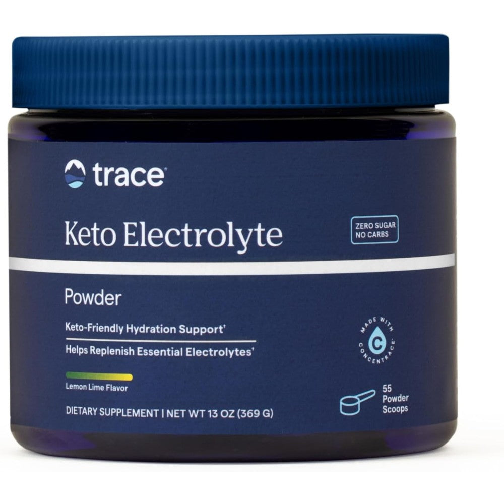 Trace Minerals keto electrolyte powder lemon lime 55 servings canister