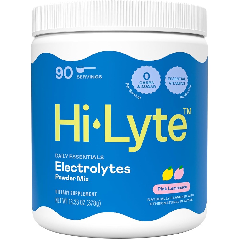 Adapted Nutrition Hi-Lyte electrolyte powder pink lemonade 90 servings tub