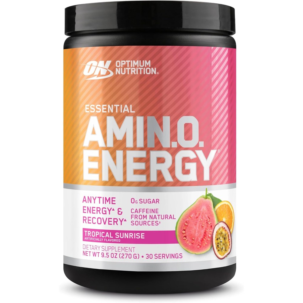 Optimum Nutrition Amino Energy Powder Tropical Sunrise tub for energy and focus
