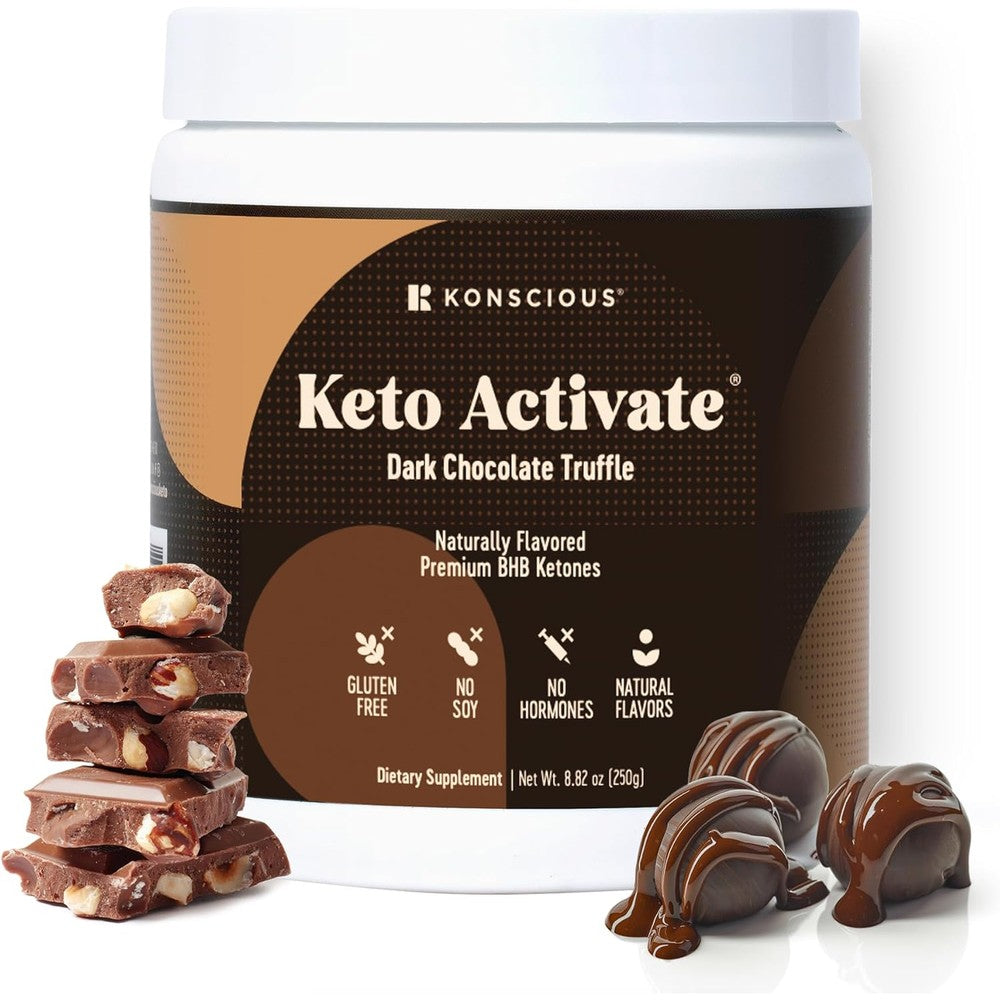 Keto Activate dark chocolate truffle exogenous ketones drink powder tub