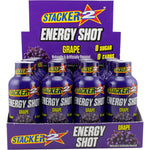 Stacker 2 Energy Shots Grape Flavor 24 Bottle Pack front view authentic USA imported supplement