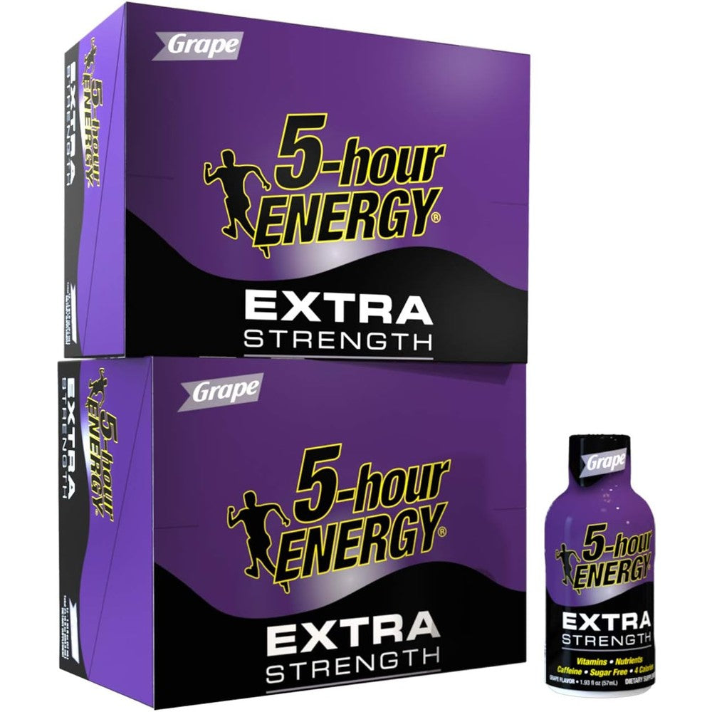 5-hour ENERGY Extra Strength Grape 24 Count front view pack authentic energy shot