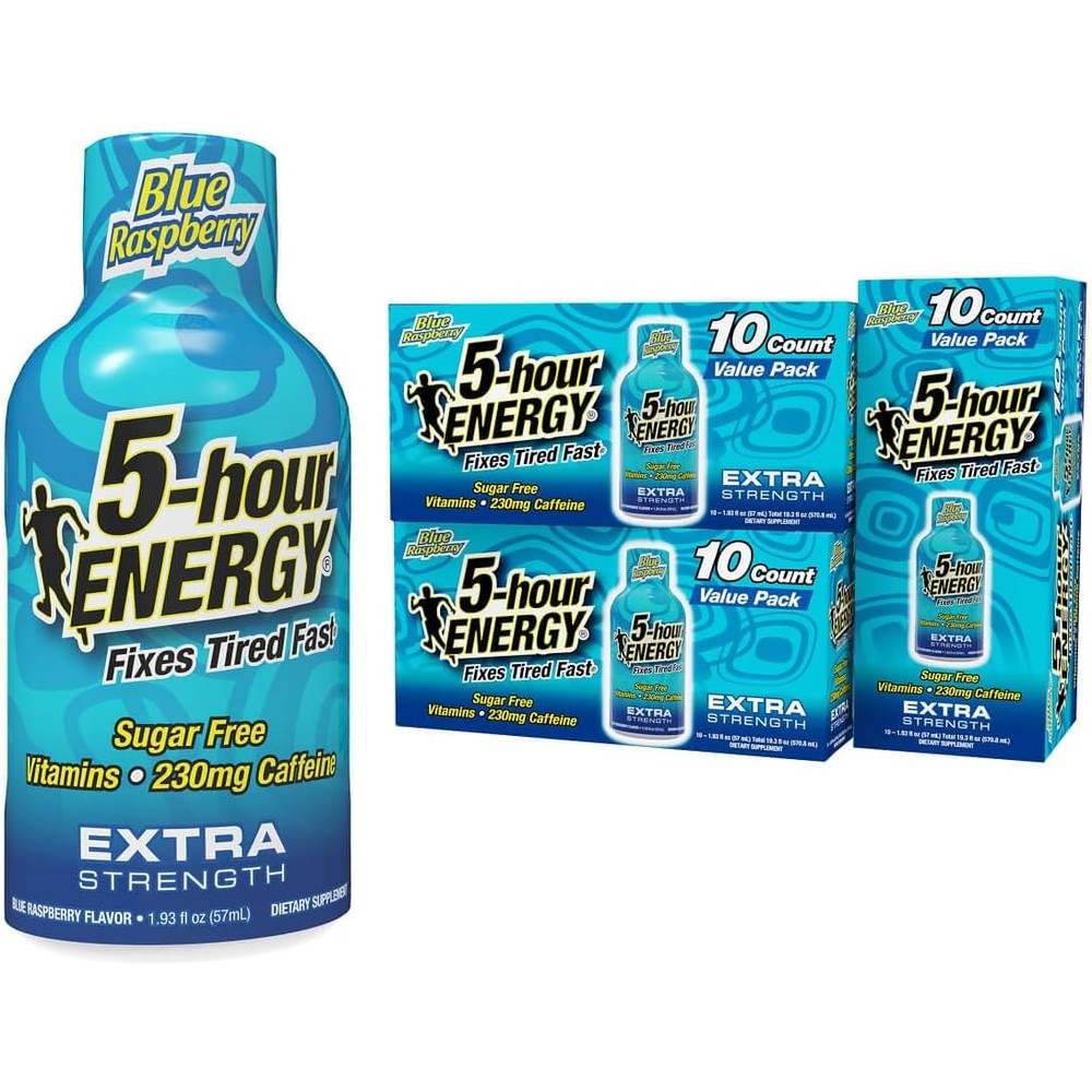 5-hour ENERGY Extra Strength Blue Raspberry 30 Count pack front view