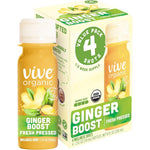 Vive Organic Ginger Boost Wellness Shot 4-pack front view for immune support
