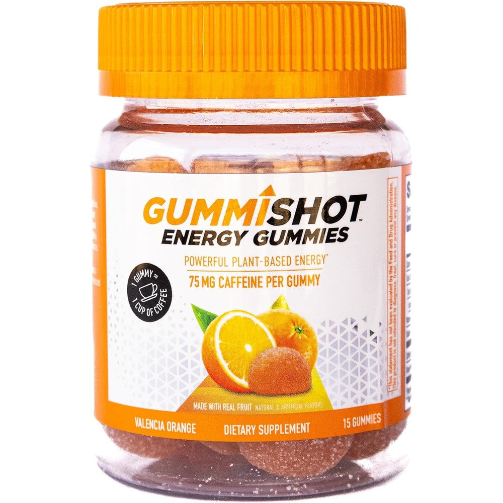 GummiShot Energy Gummies Valencia Orange 15 count bottle front view