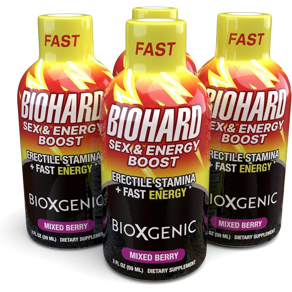 Bioxgenic Biohard Sex and Energy Boost 4 count pack front view stamina supplement