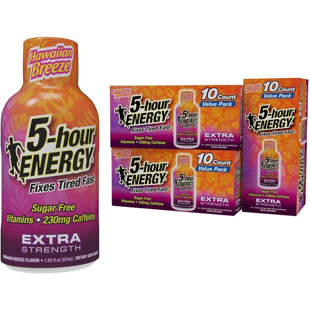5-hour ENERGY Extra Strength Hawaiian Breeze 30 count pack front view