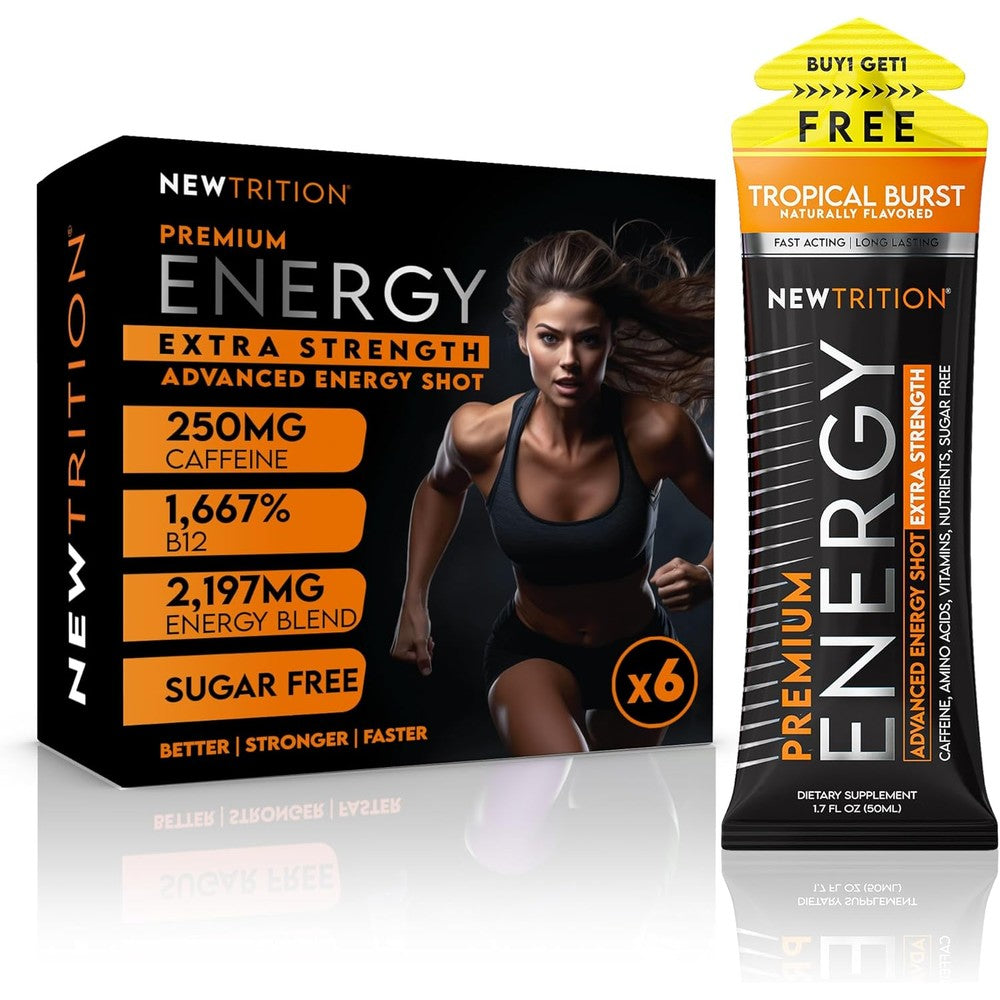 SAGA Surge Organic Energy Shots front view showing Peach Mango flavor labels.