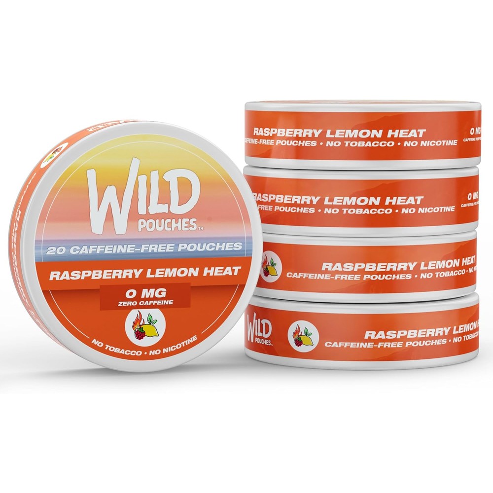 Wild Pouches Raspberry Lemon Heat 0mg 5 pack front view nicotine free alternative