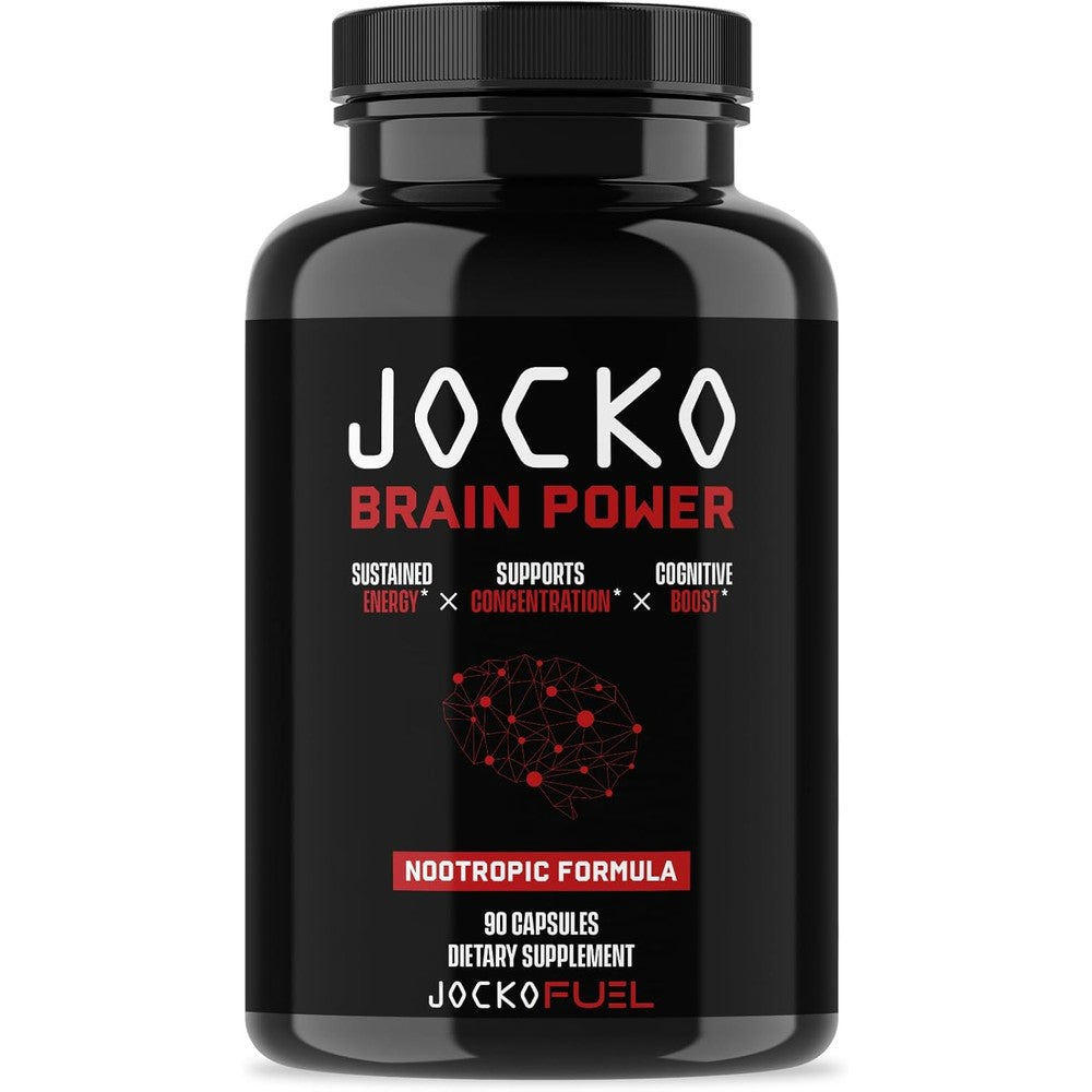 Jocko Fuel Brain Power 90 capsules bottle front view for cognitive health.