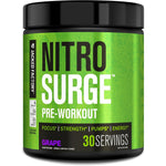 Jacked Factory Nitrosurge Pre Workout Grape container front view for muscle pumps
