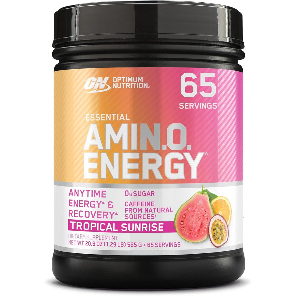 Optimum Nutrition Essential Amino Energy Tropical Sunrise 65 servings front view authentic pre-workout