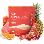Nello Superfocus Focus Drink Mix Fruit Punch 20 Packets front view nootropic supplement