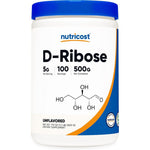 Nutricost D-Ribose Powder 500g front view for cellular energy support