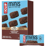 CLIF BAR Minis Chocolate Brownie 20 Pack box front view for energy snacks best rated protein bars