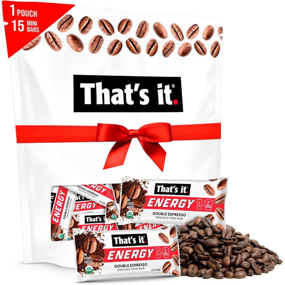 That's It. Organic Energy Coffee Mini Bars front pouch view caffeine snack