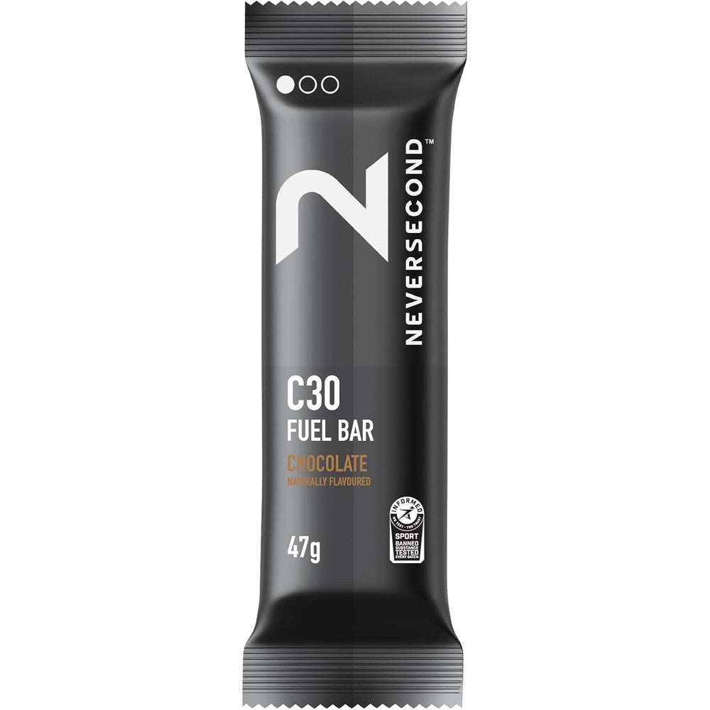 NeverSecond C30 Fuel Bar chocolate flavor 12 count pack front view best energy bars