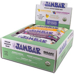 JAMBAR Organic Artisan Energy Bar Vegan Variety Pack front view showing 12 count box.