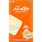 NuGo Nutrition Orange Smoothie Bars 15 count box front view showing vanilla yogurt coating.